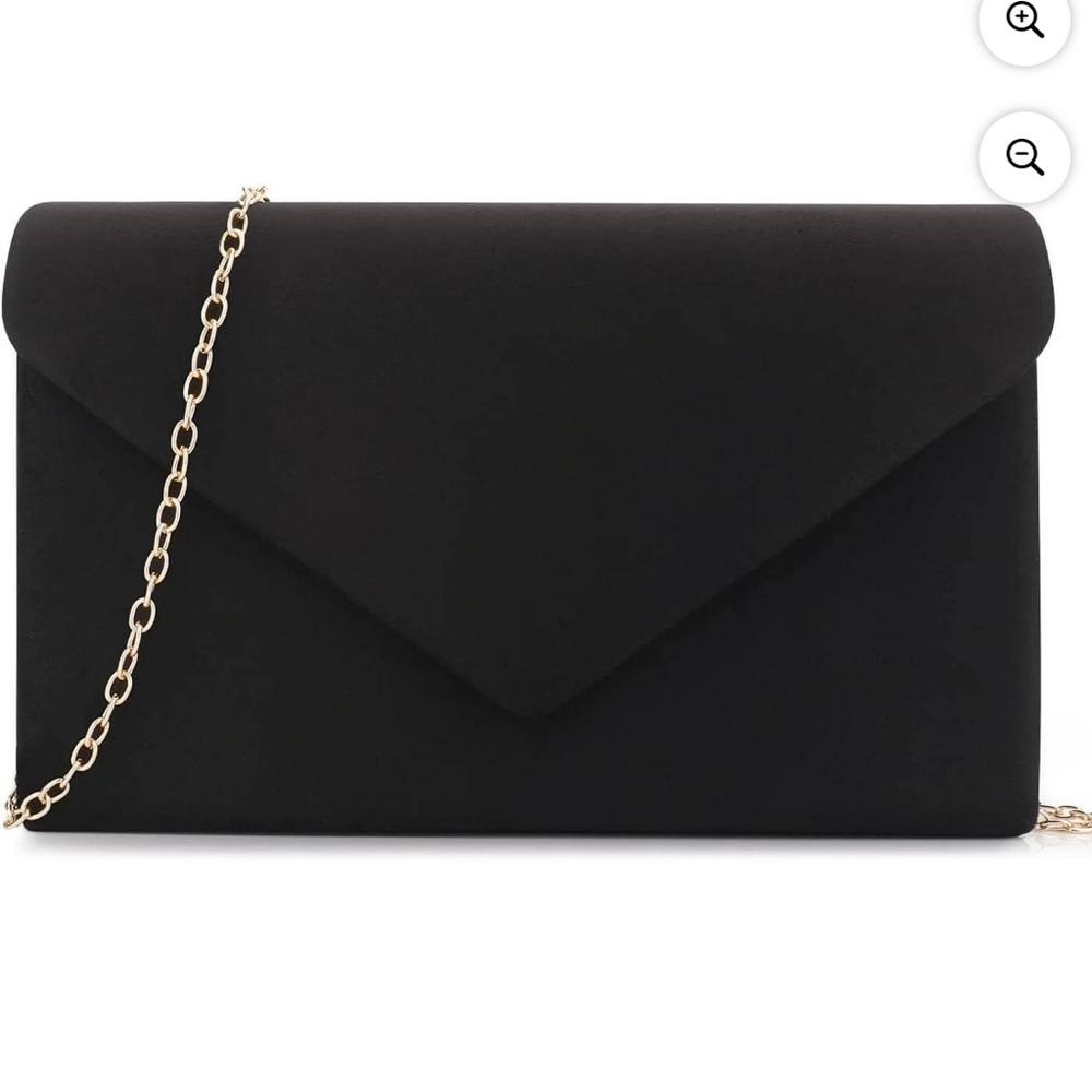 Elegant Black Clutch with Gold Chain